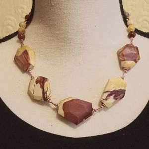 Art fair mookaite jasper necklace with copper